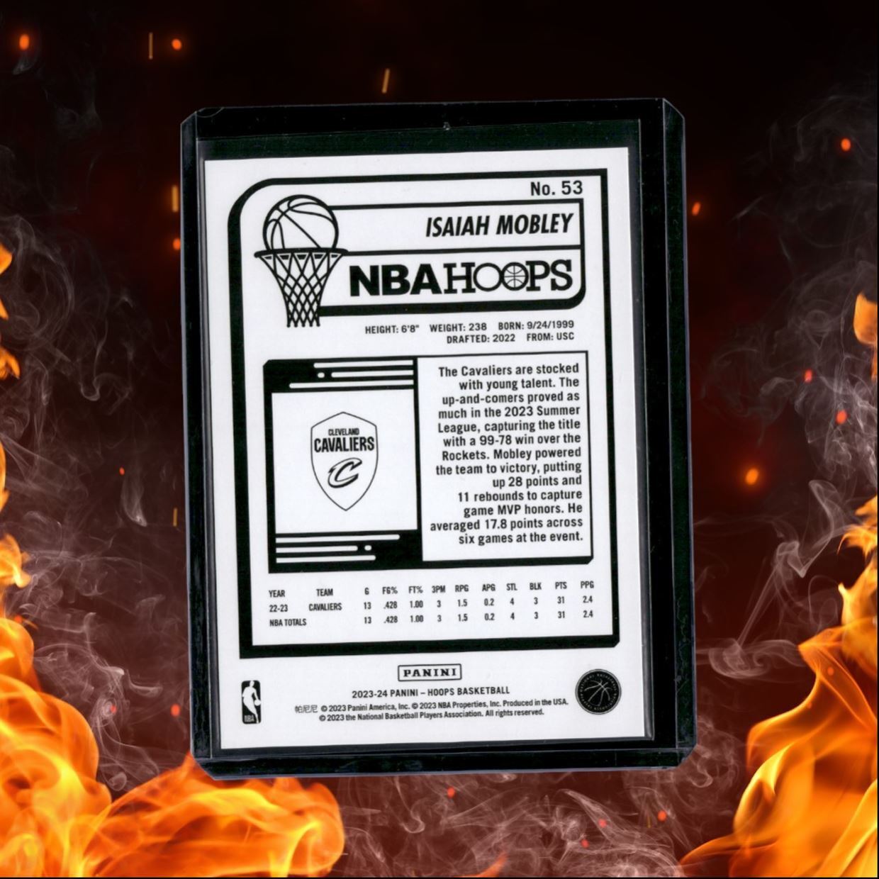 2023-24 Panini NBA Hoops Isaiah Mobley Red Hyper 33/99 #53