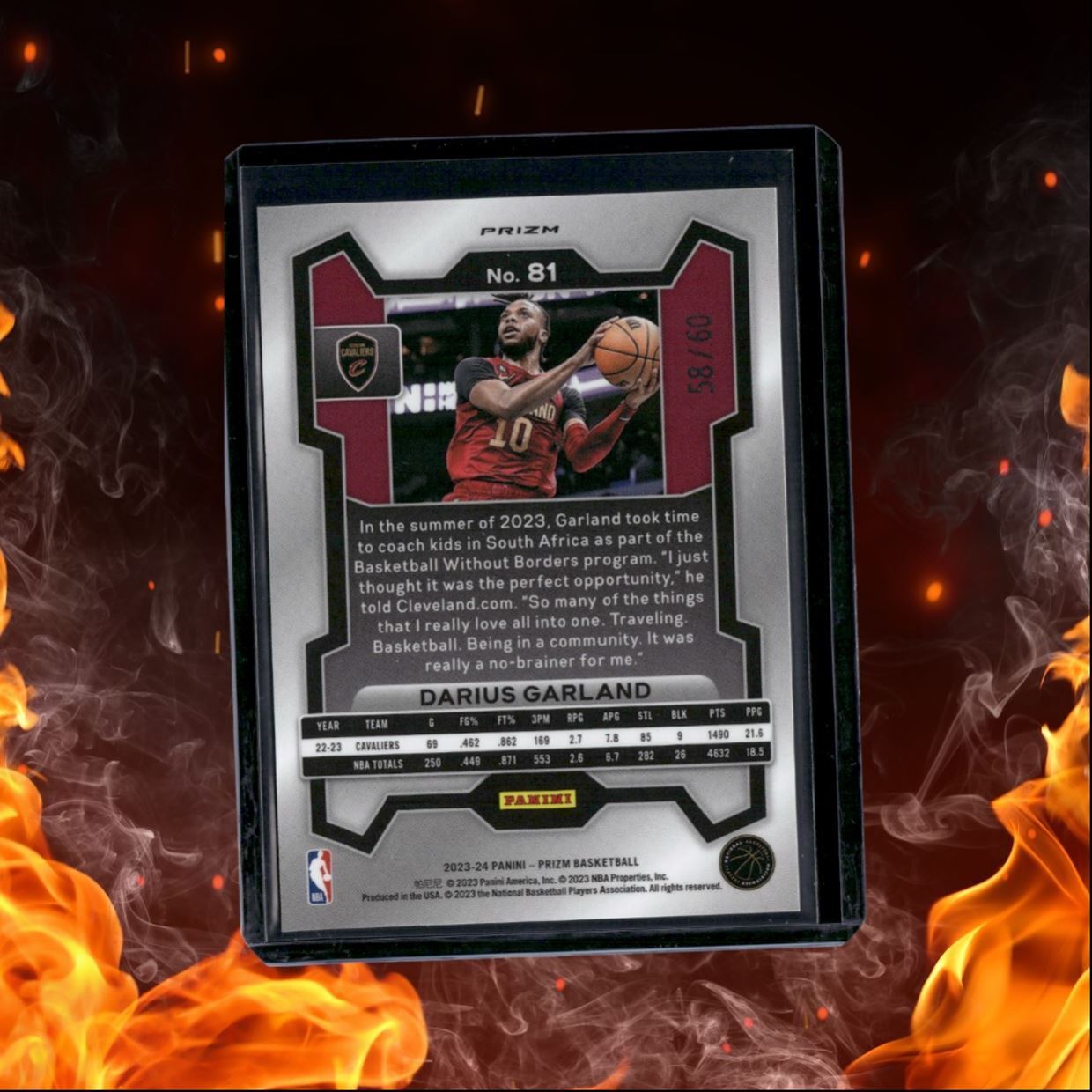 2023-24 Panini Prizm Darius Garland Orange Shimer Prizm 58/60 #81
