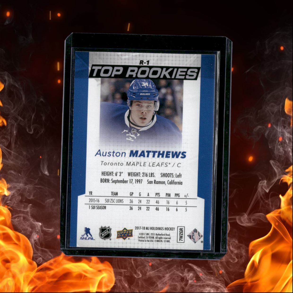2017-18 Upper Deck MJ Holdings Auston Matthews Top Rookie #R-1