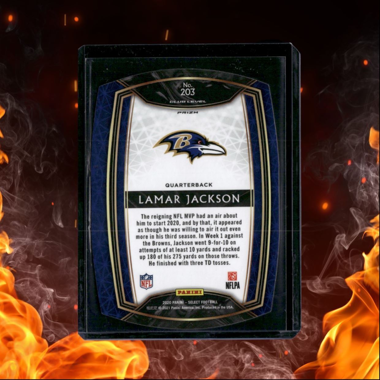 2020 Panini Select Lamar Jackson Club Level Red Die-Cut #203