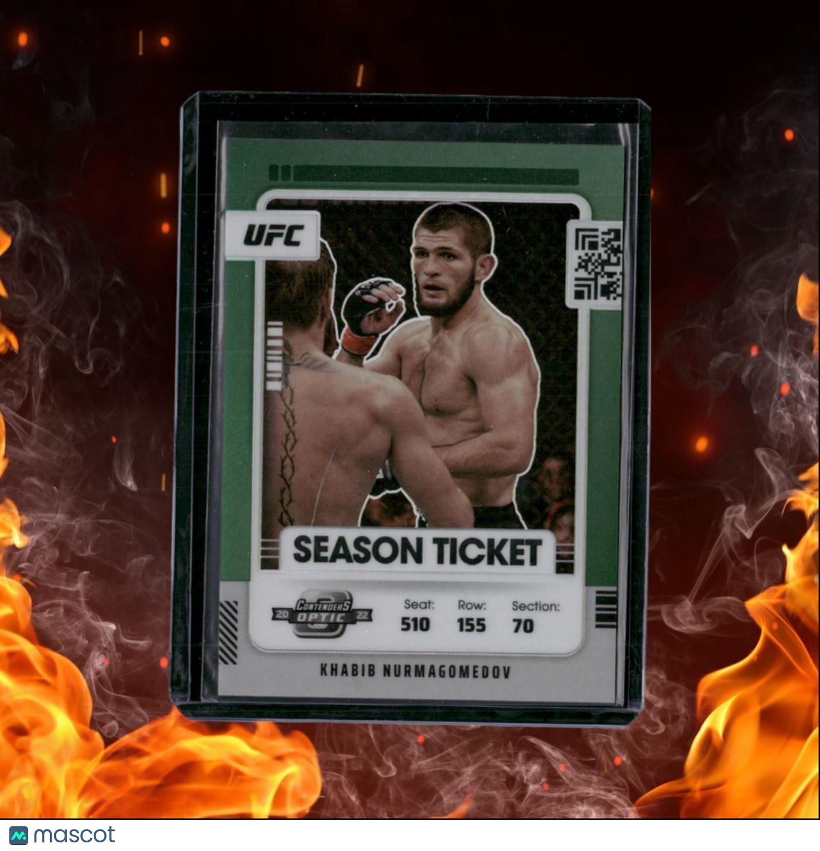 2022 Chronicles Khabib Nurmagomedov Contenders Optic Season Ticket Green Prizm