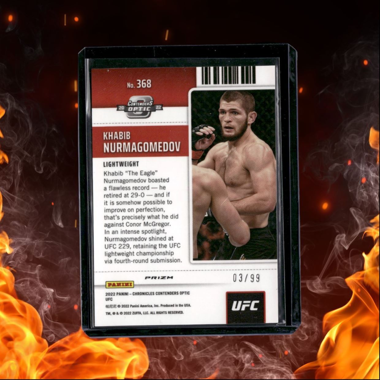 2022 Chronicles Khabib Nurmagomedov Contenders Optic Season Ticket Green Prizm