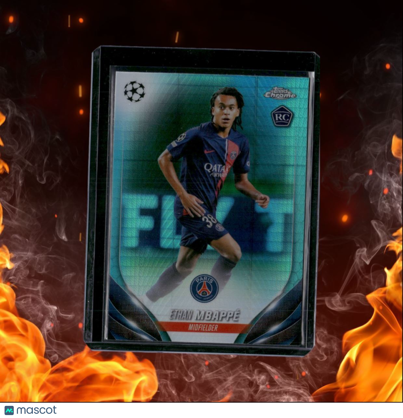 2024 Topps Chrome Ethan Mbappe Aqua Hyper Rookie #91