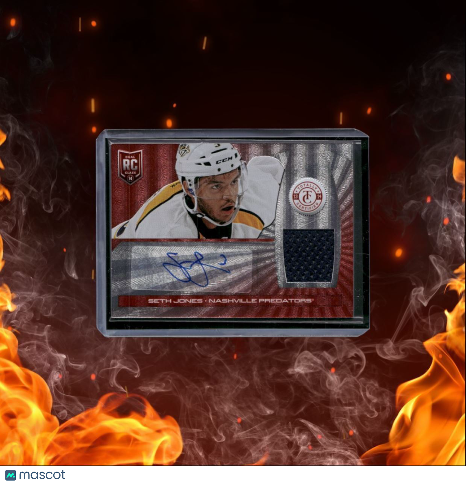 2013-14 Panini Totally Certified Seth Jones Platinum Red Jersey Rookie Auto