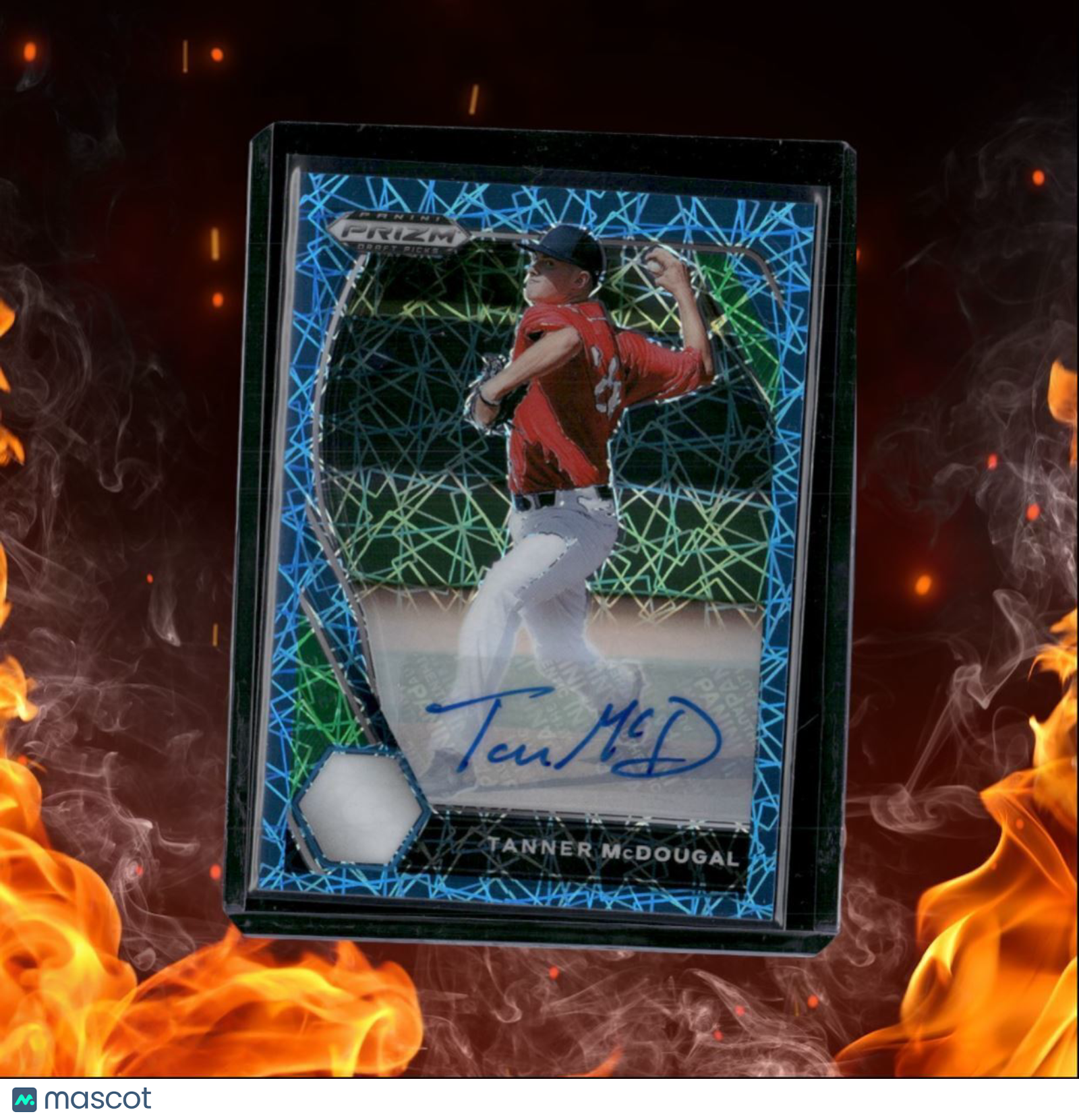 2021 Panini Prizm Draft Picks Tanner McDougal Carolina Blue Velocity Auto #155
