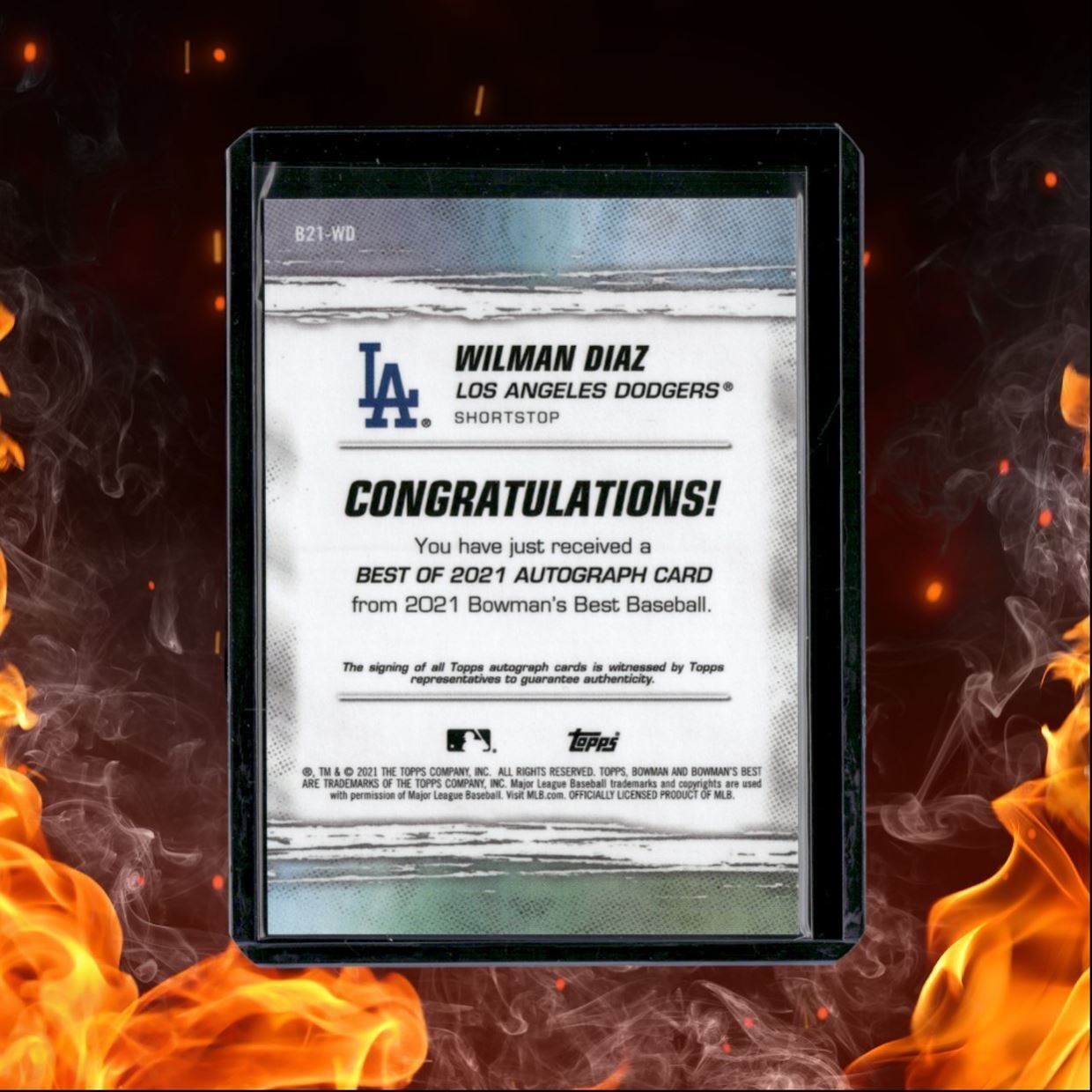 2021 Bowman's Best Wilman Diaz Best of 2021 Auto #B21-WD
