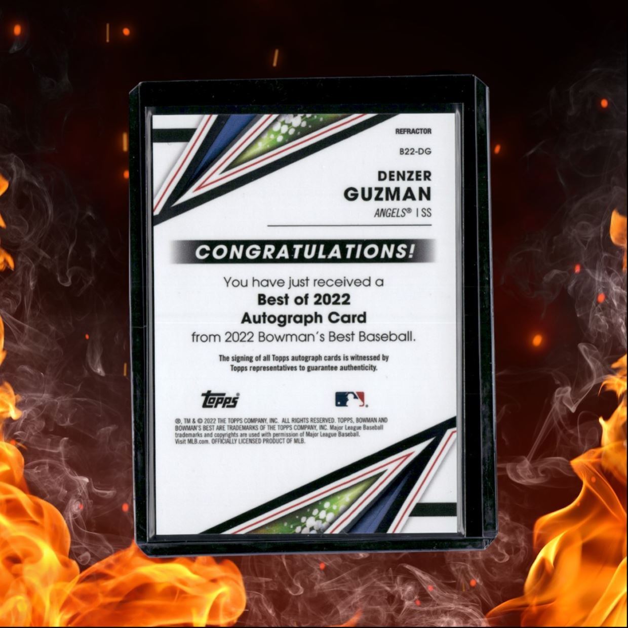 2022 Bowman's Best Denzer Guzman Best of 2022 Refractor Auto #B22-DG
