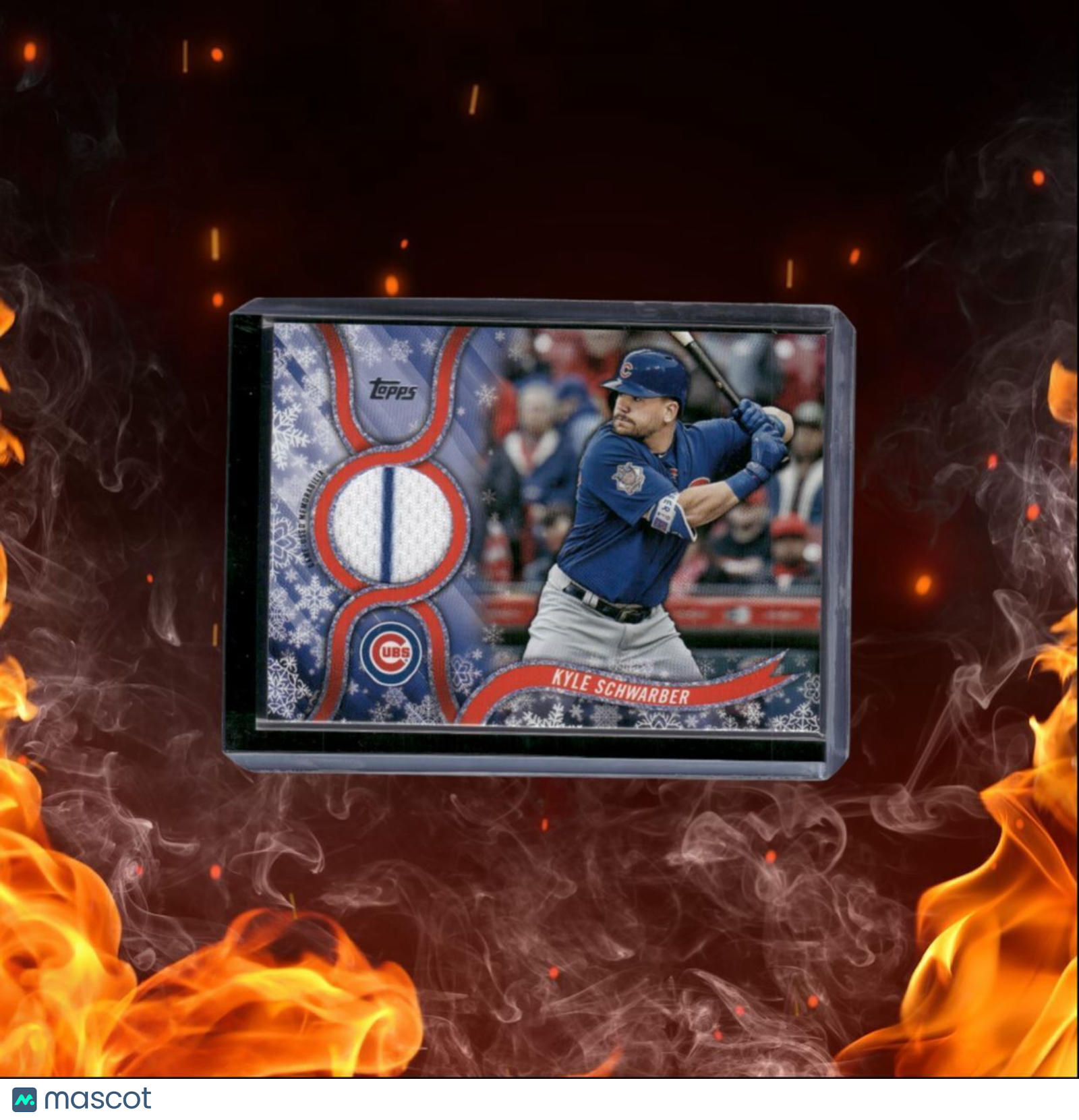 2018 Topps WalMart Holiday Mega Kyle Schwarber 2 Color Jersey Game-Used #R-KS