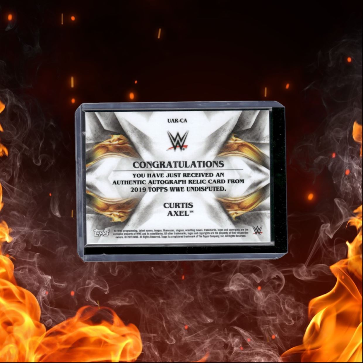 2019 Topps WWE Undisputed Curtis Axel Shirt Relic Green Auto 07/50 #UAR-CA