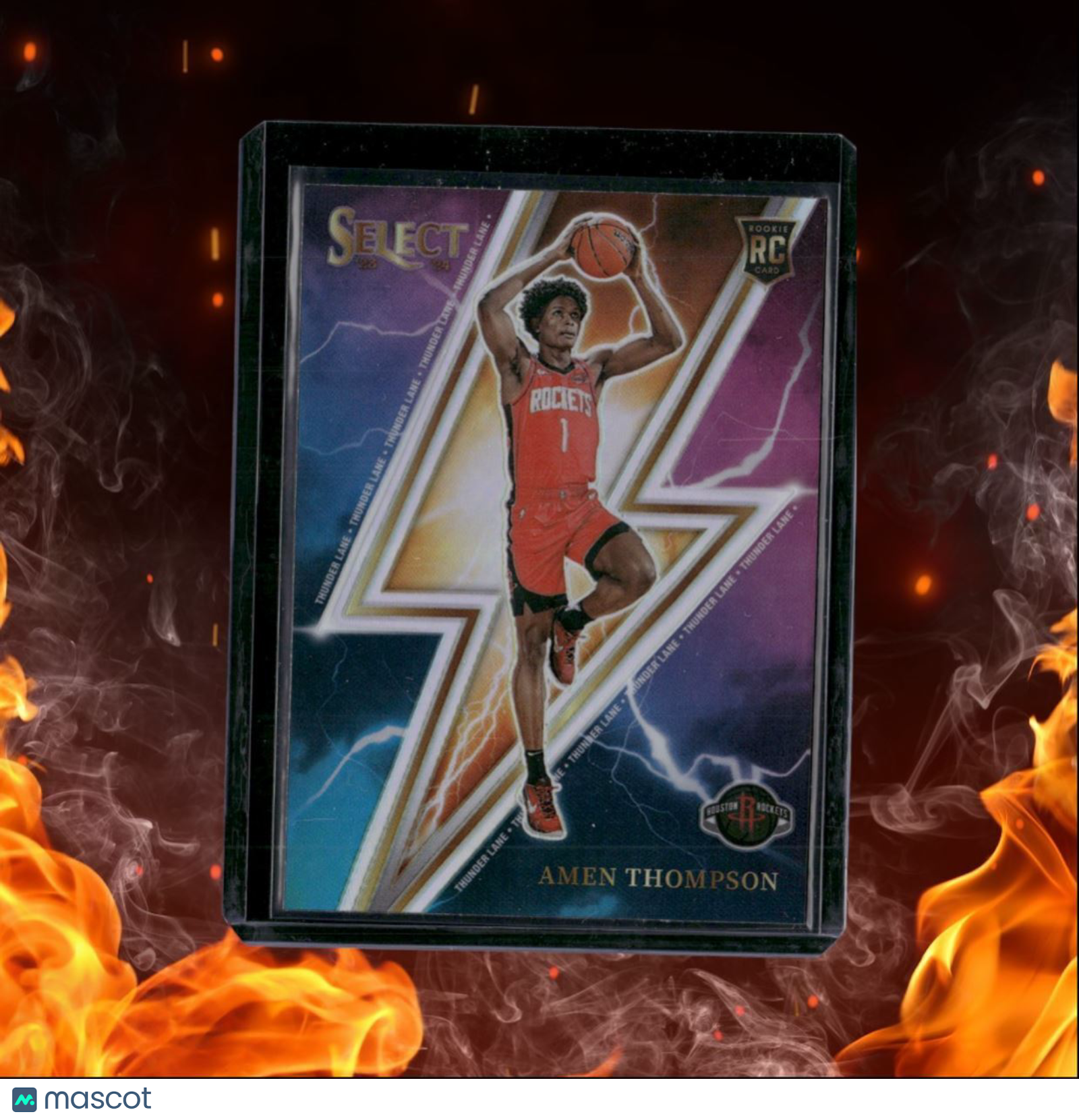 2023-24 Panini Select Amen Thompson Thunder Lane Silver Prizm Rookie #13
