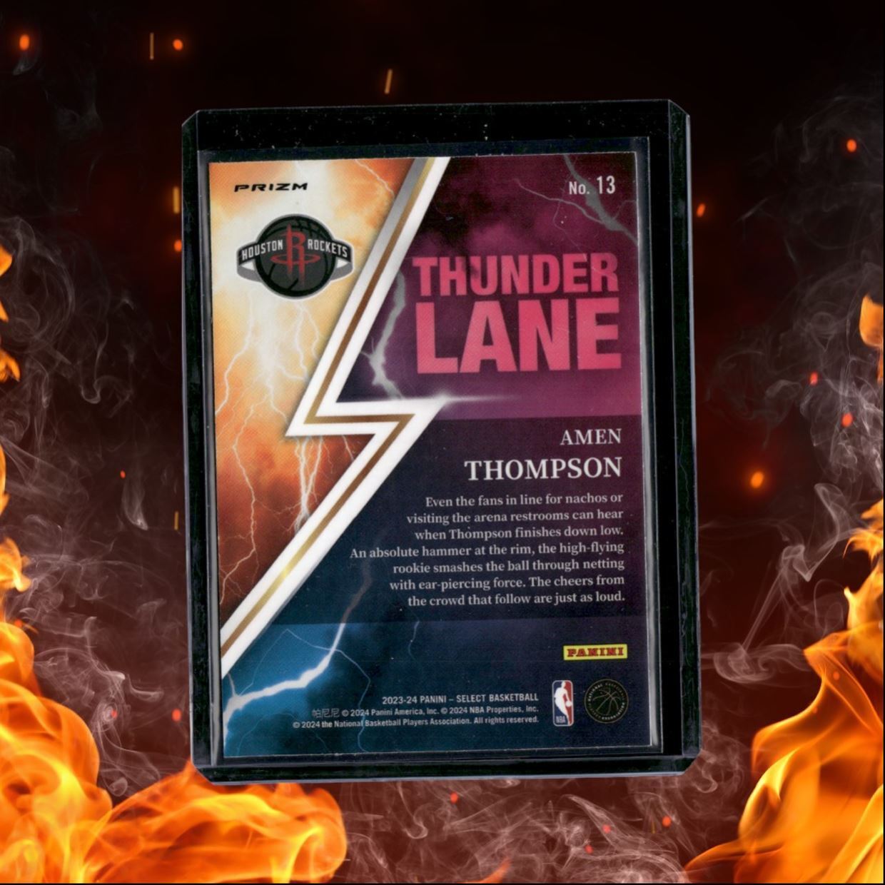 2023-24 Panini Select Amen Thompson Thunder Lane Silver Prizm Rookie #13