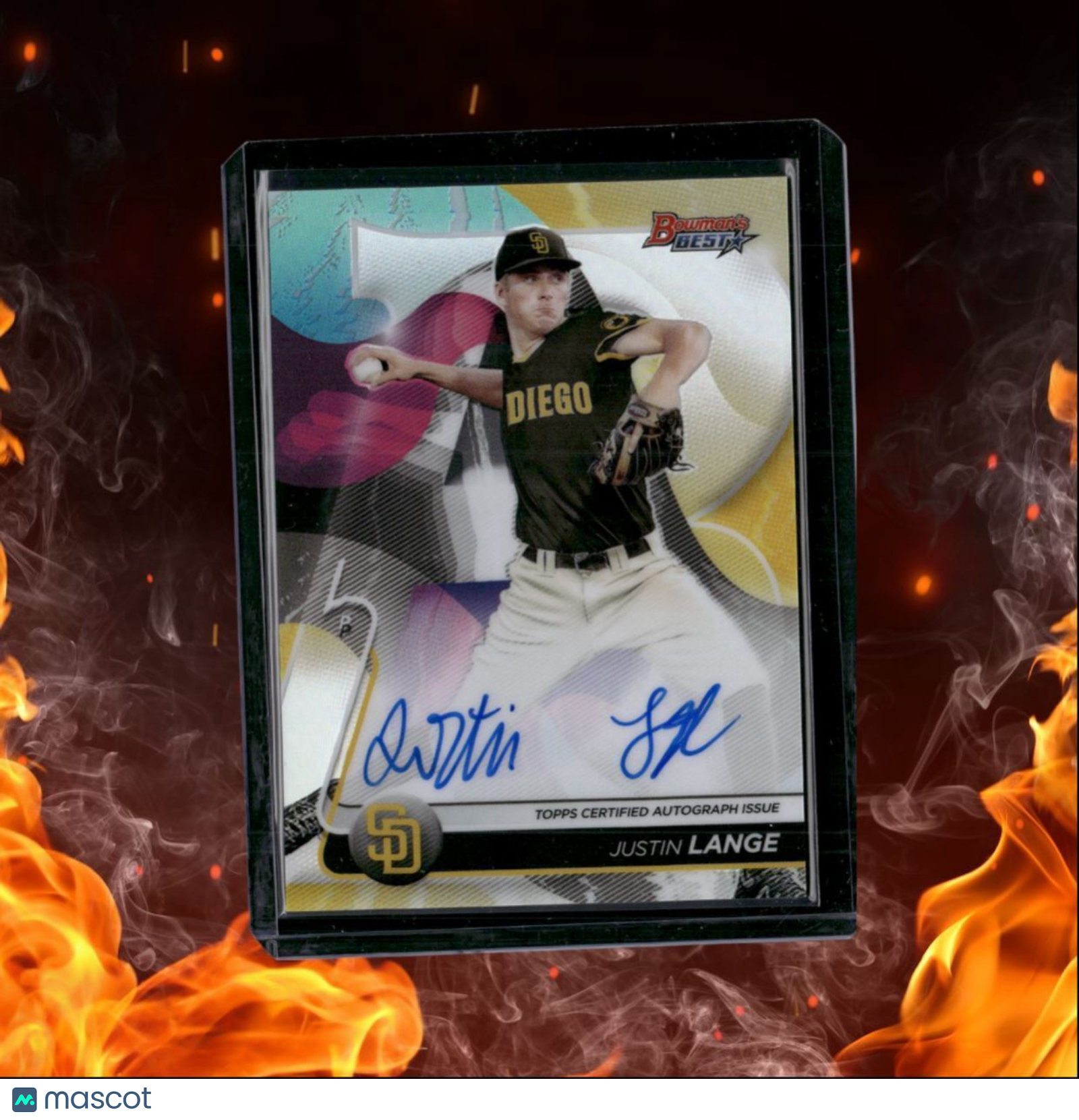 2020 Bowman's Best Justin Lange Best of 2020 Refractor Auto #B20-JLA