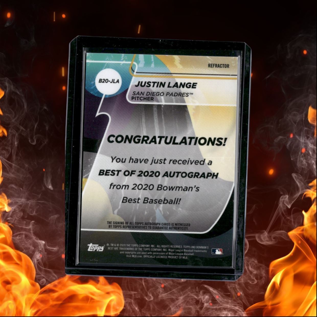2020 Bowman's Best Justin Lange Best of 2020 Refractor Auto #B20-JLA