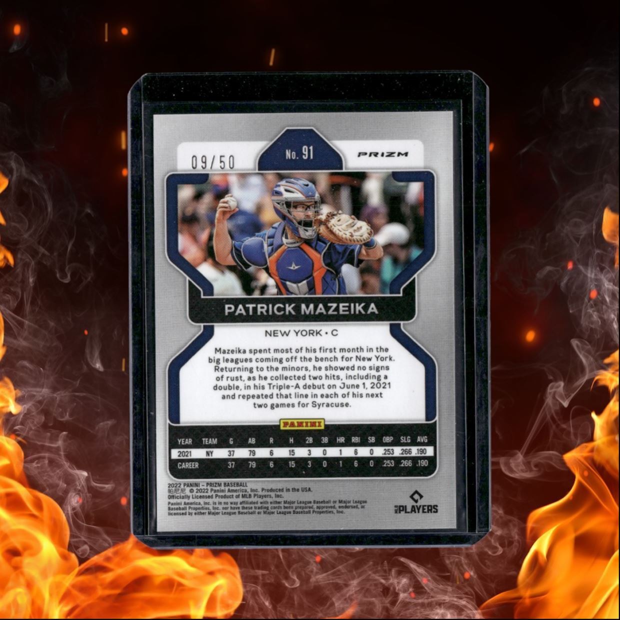 2022 Panini Prizm Patrick Mazeika Snakeskin Prizm Rookie 09/50 #91