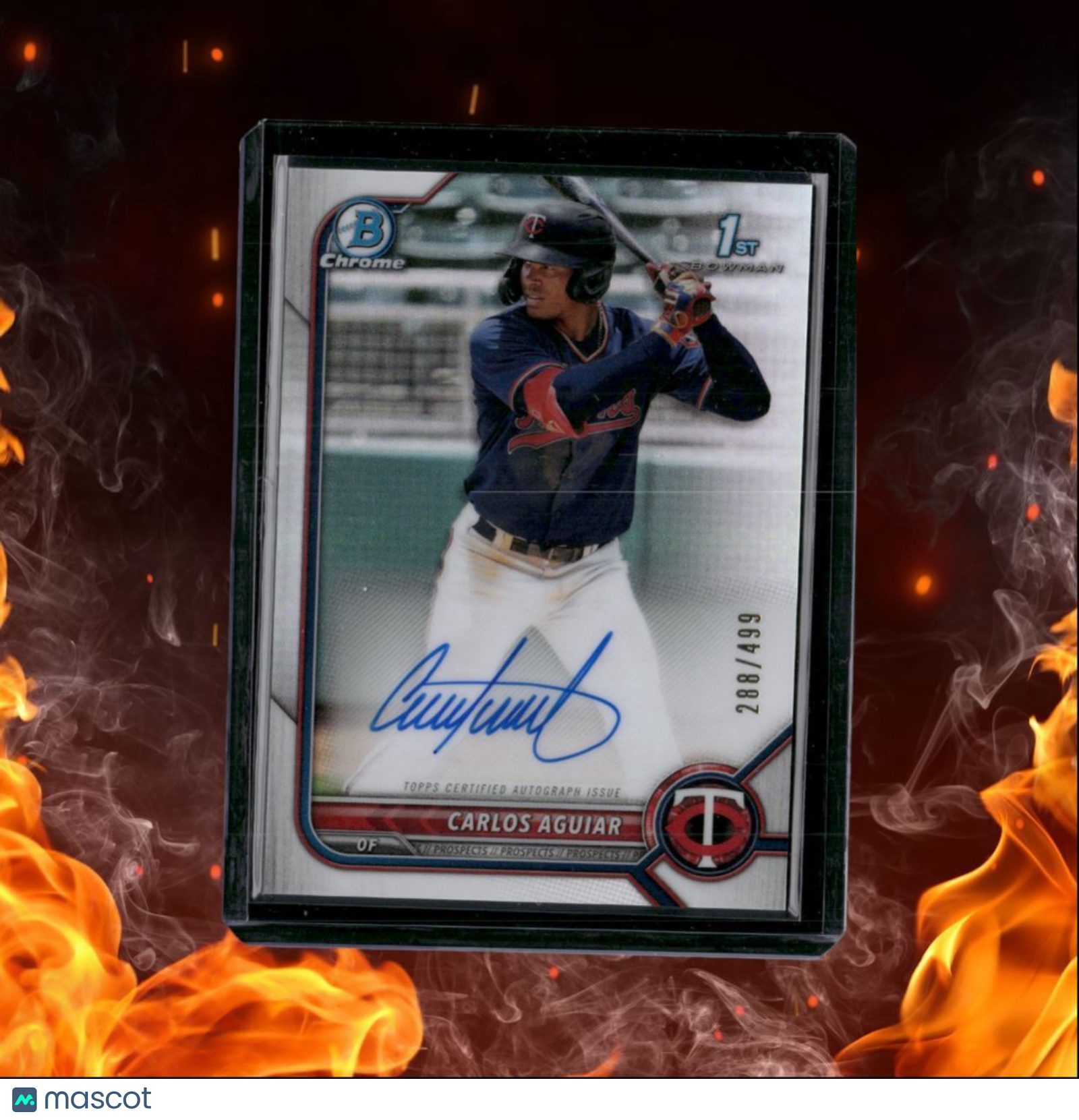 2022 Bowman Chrome Carlos "Agular" Agulair 1st Prospect Refractor Auto 288/499