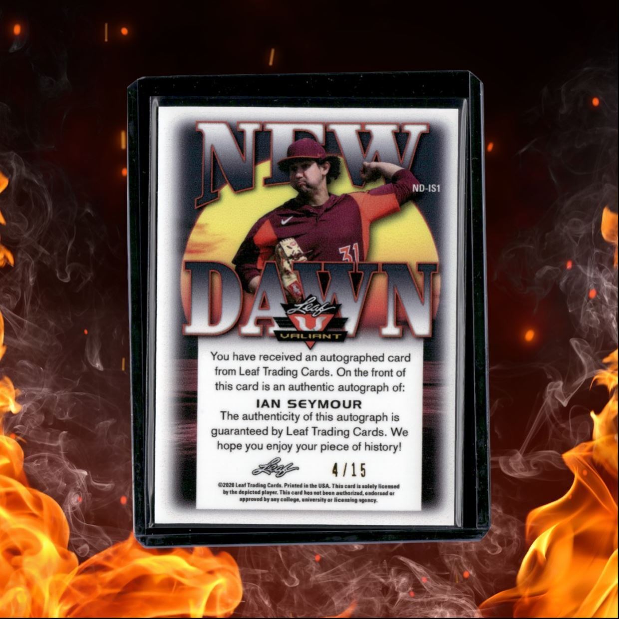 2020 Leaf Valiant Ian Seymour New Dawn Pink Auto 4/15 #ND-IS1