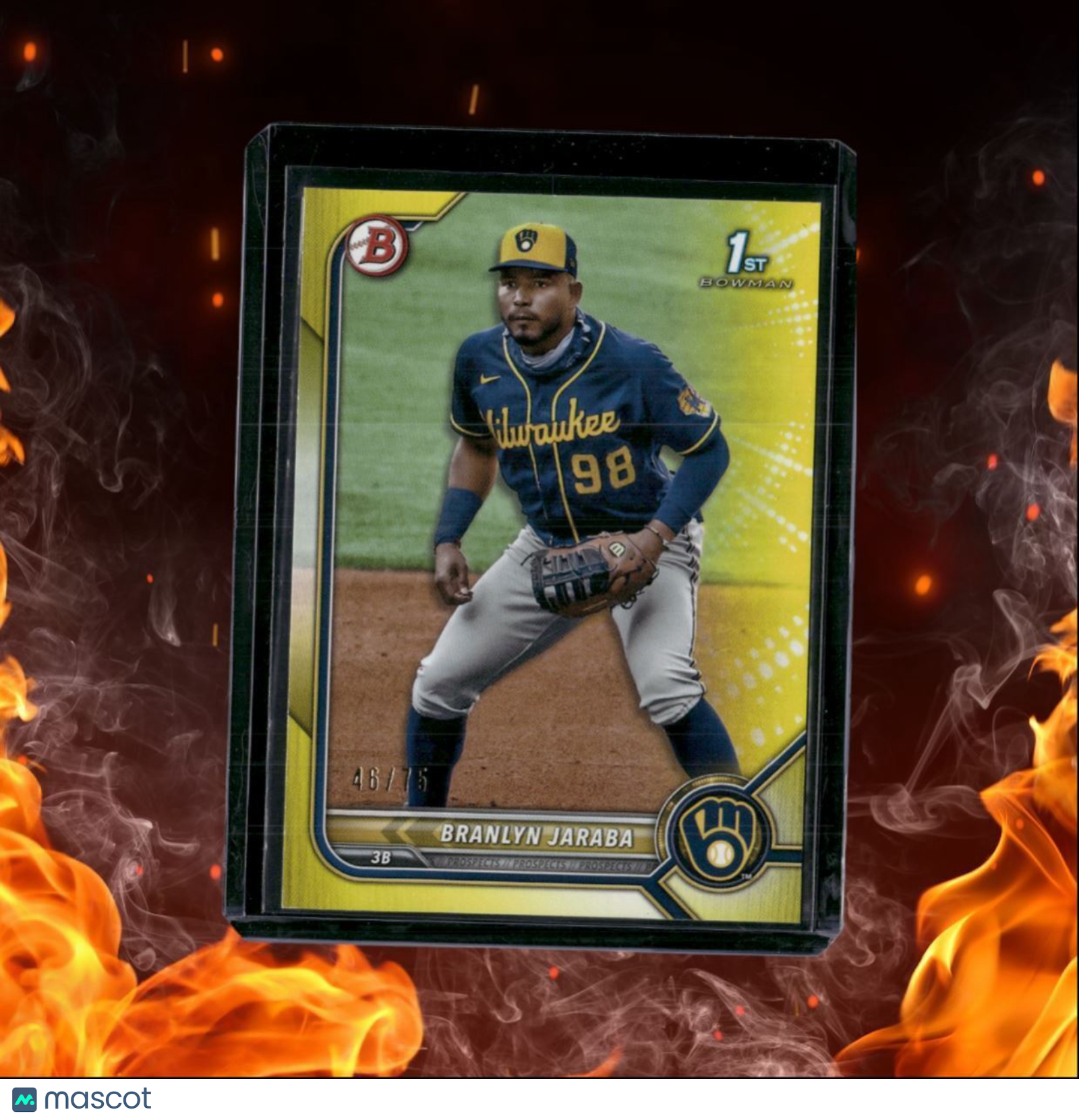 2022 Bowman Prospects Branlyn Jaraba 1st Prospect Yellow 46/75 #BP-15