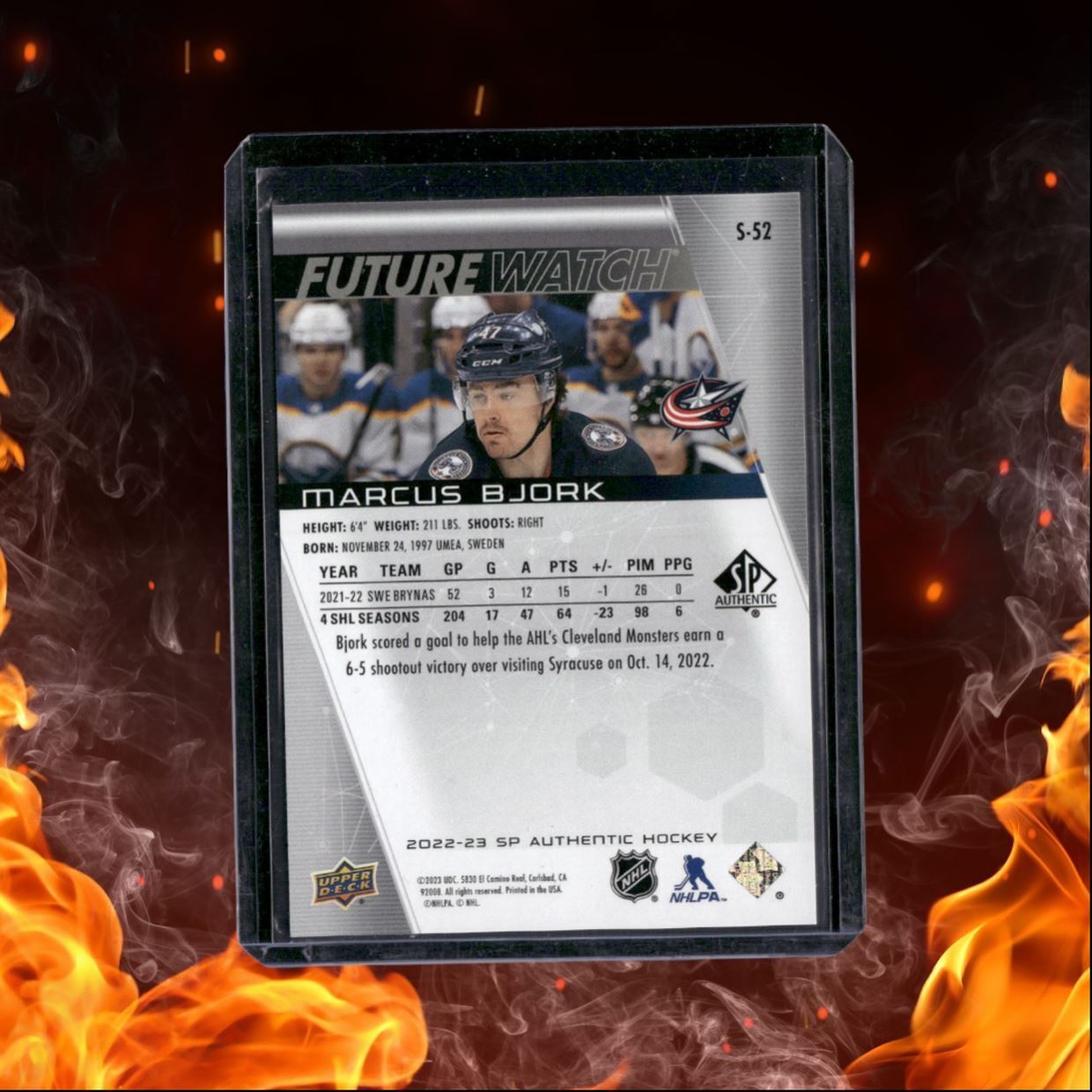 2022-23 SP Authentic Marcus Bjork Future Watch Spectrum FX Gold Rookie 24/50