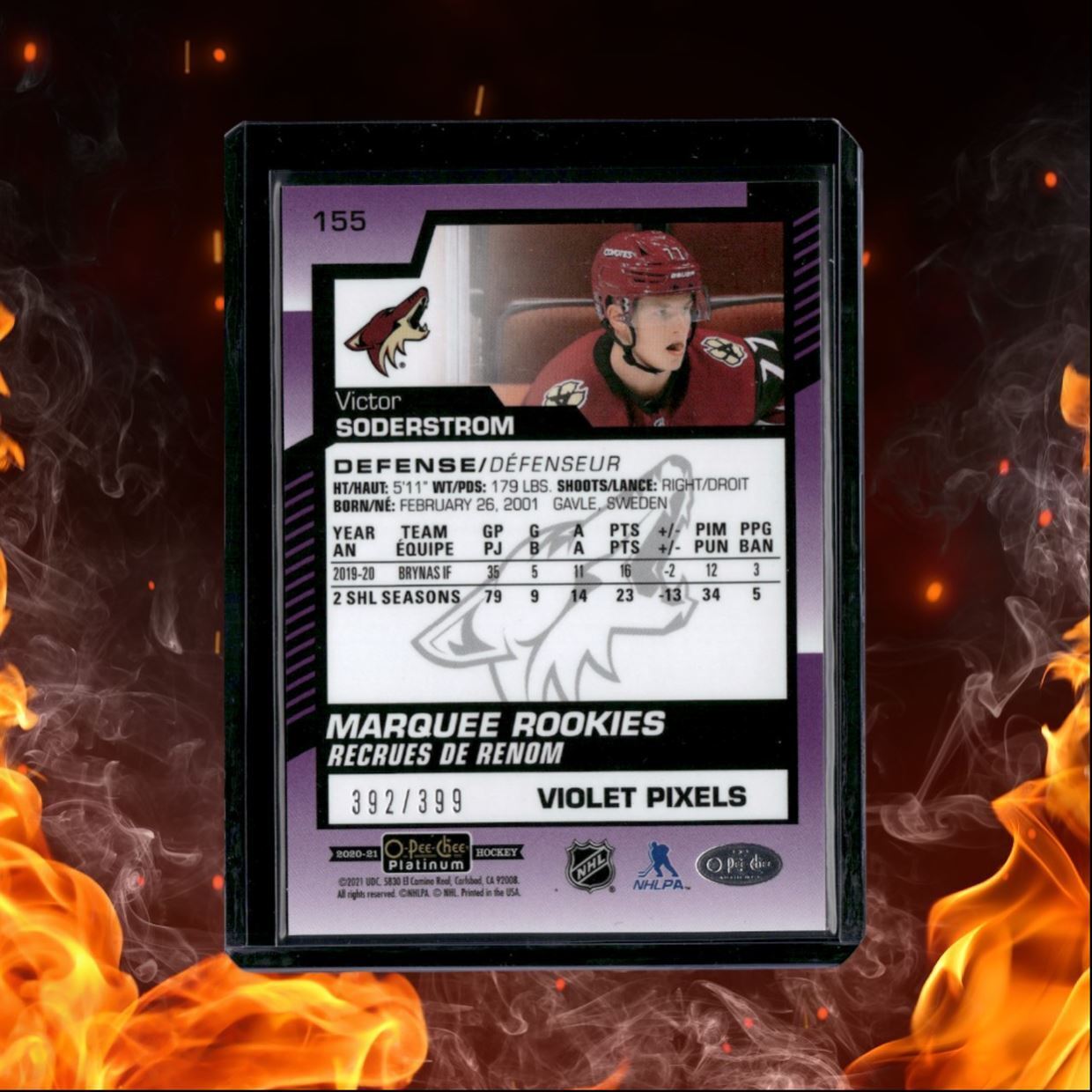 2020-21 O-Pee-Chee Platinum Victor Soderstrom Marquee Violet Pixels Rookie