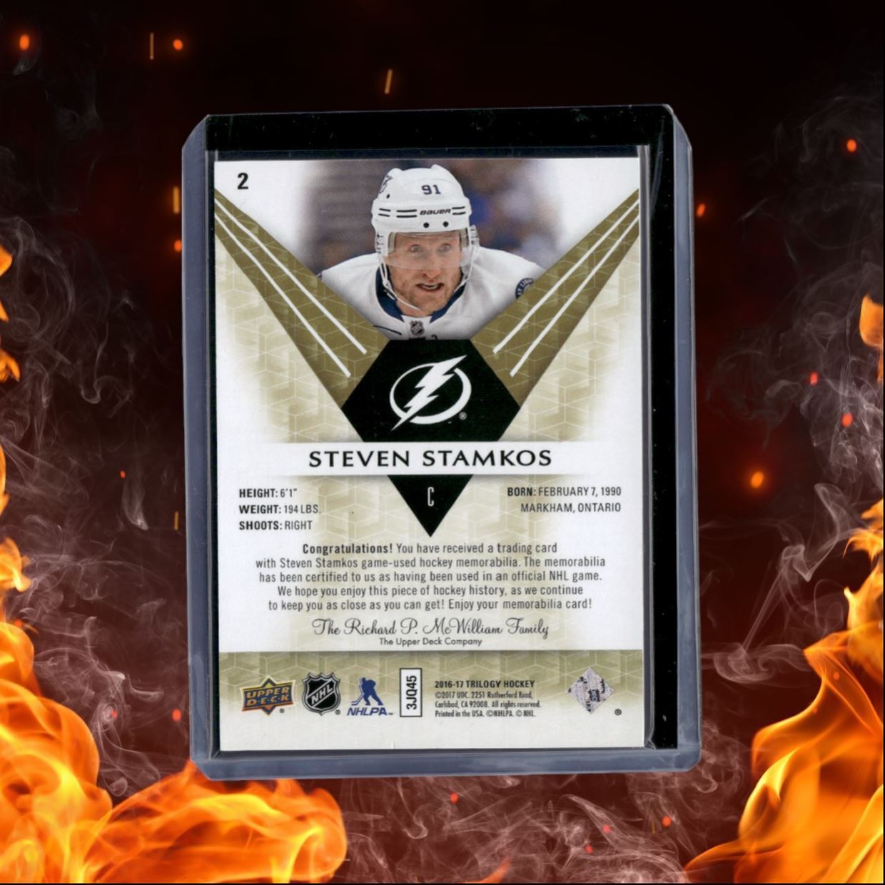 2016-17 Upper Deck Trilogy Steven Stamkos Jersey Gold 081/198 #2