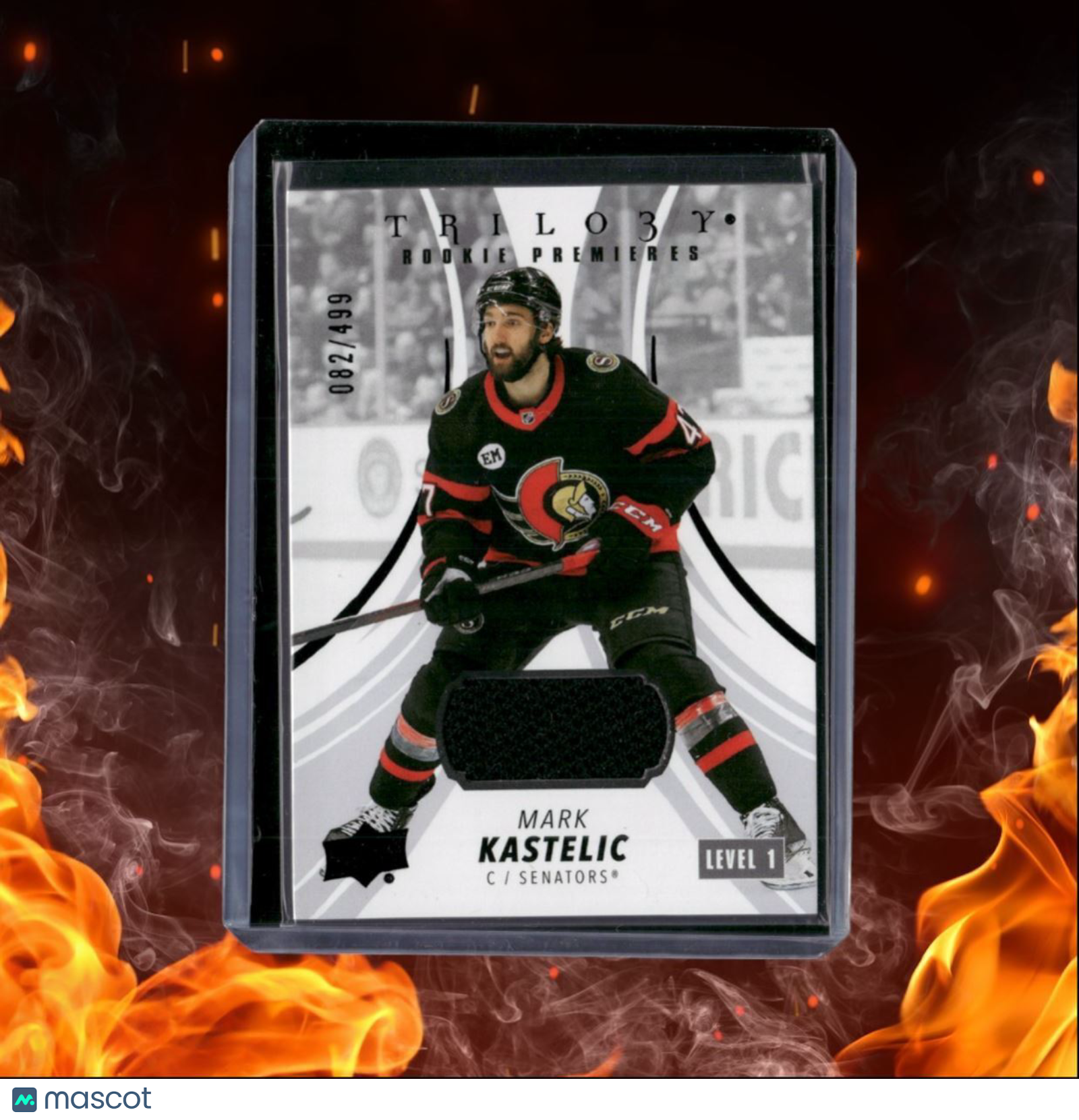 2022-23 Upper Deck Trilogy Mark Kastelic Jersey Level 1 Black Rookie 082/499