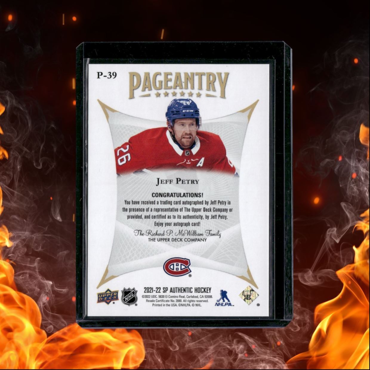 2021-22 SP Authentic Jeff Petry Pageantry Auto #P-39