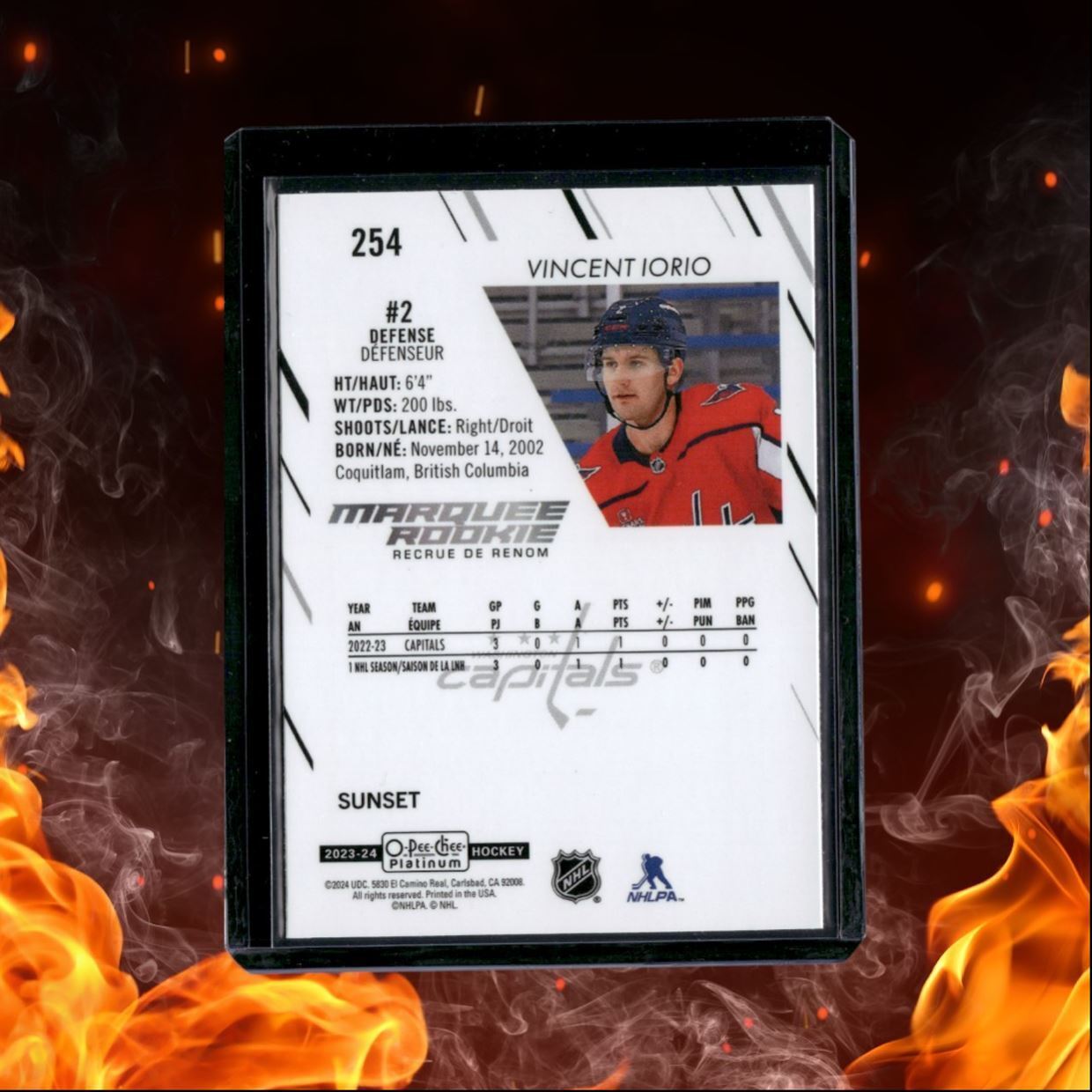 2023-24 O-Pee-Chee Platinum Vincent Iorio Marquee Sunset Rookie #254