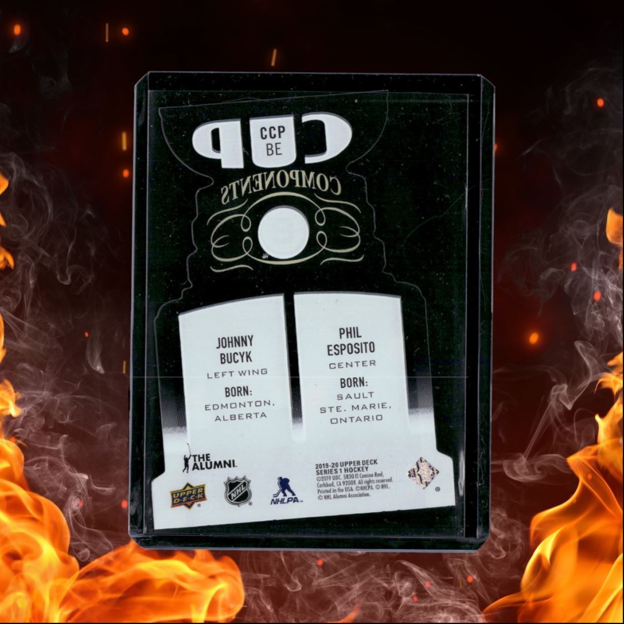 2019-20 Upper Deck Johnny Bucyk / Phil Esposito Cup Components Clear #CCP-BE