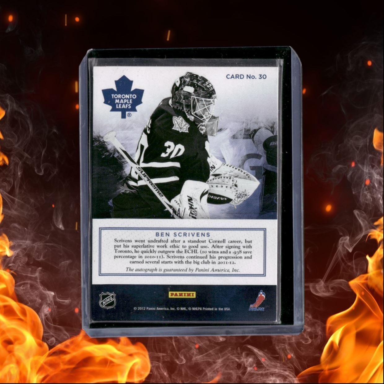 2011-12 Panini Prime Hockey Ben Scrivens Prime Signatures Spectrum Auto 14/25