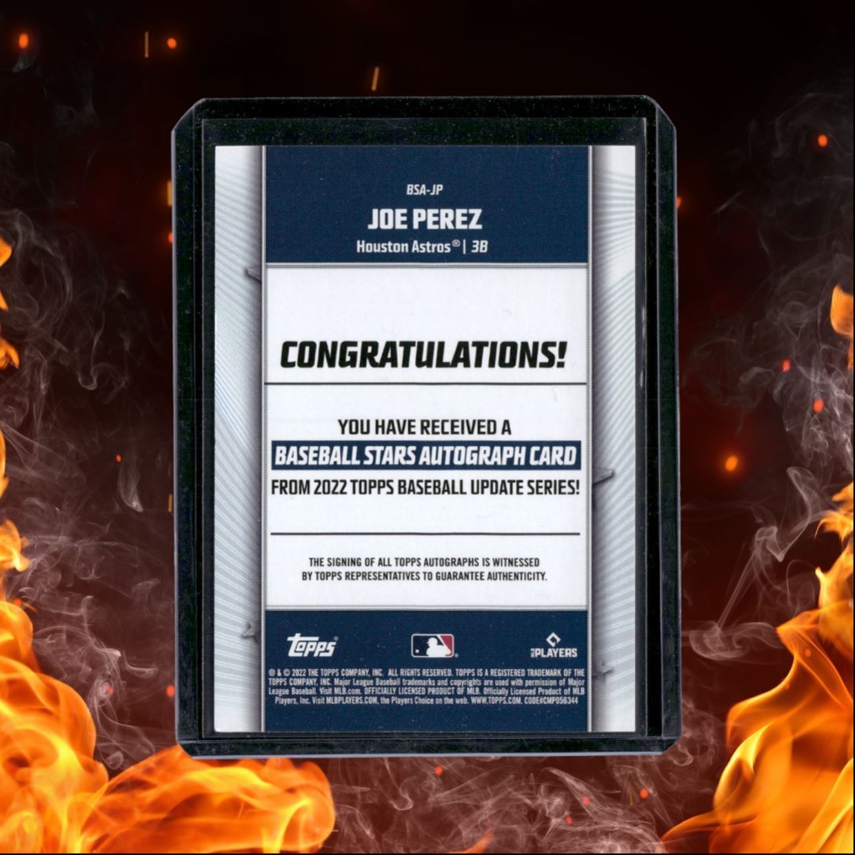 2022 Topps Update Series Joe Perez Baseball Stars Rookie Auto #BSA-JP