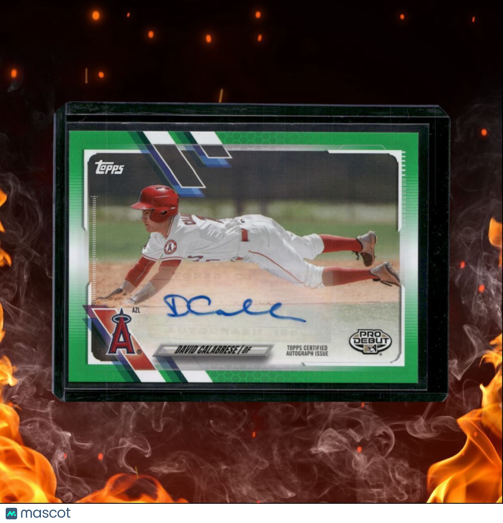 2021 Topps Pro Debut David Calabrese Green Auto 34/99 #PD-114