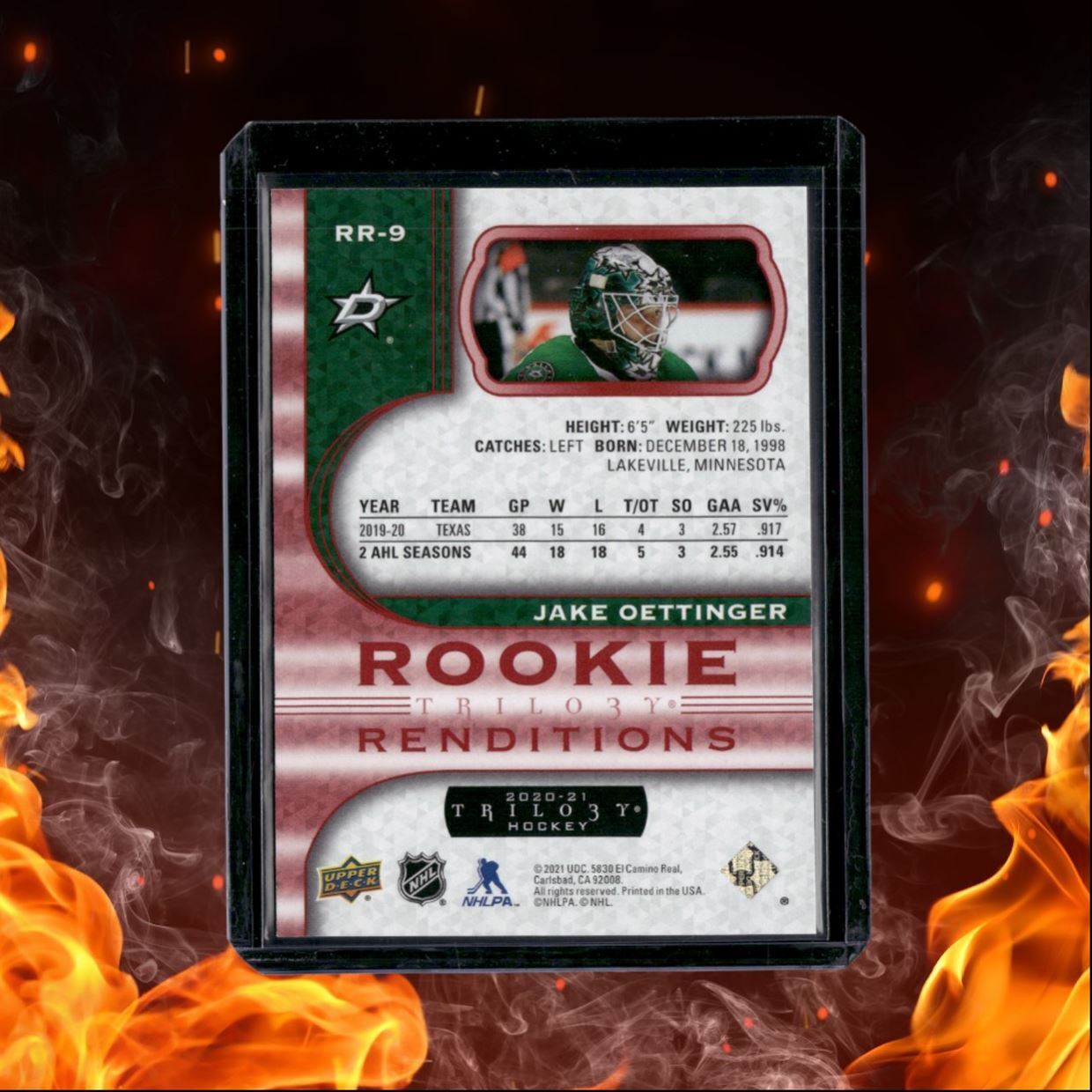 2020-21 Upper Deck Trilogy Jake Oettinger Renditions Red Rookie 318/799 #RR-9
