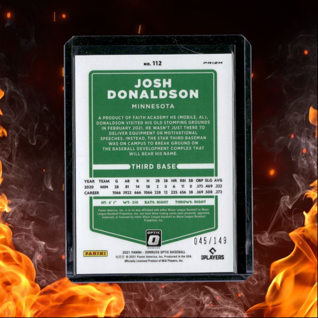2021 Donruss Donruss Optic Josh Donaldson Black Stars Prizm 045/149 #112