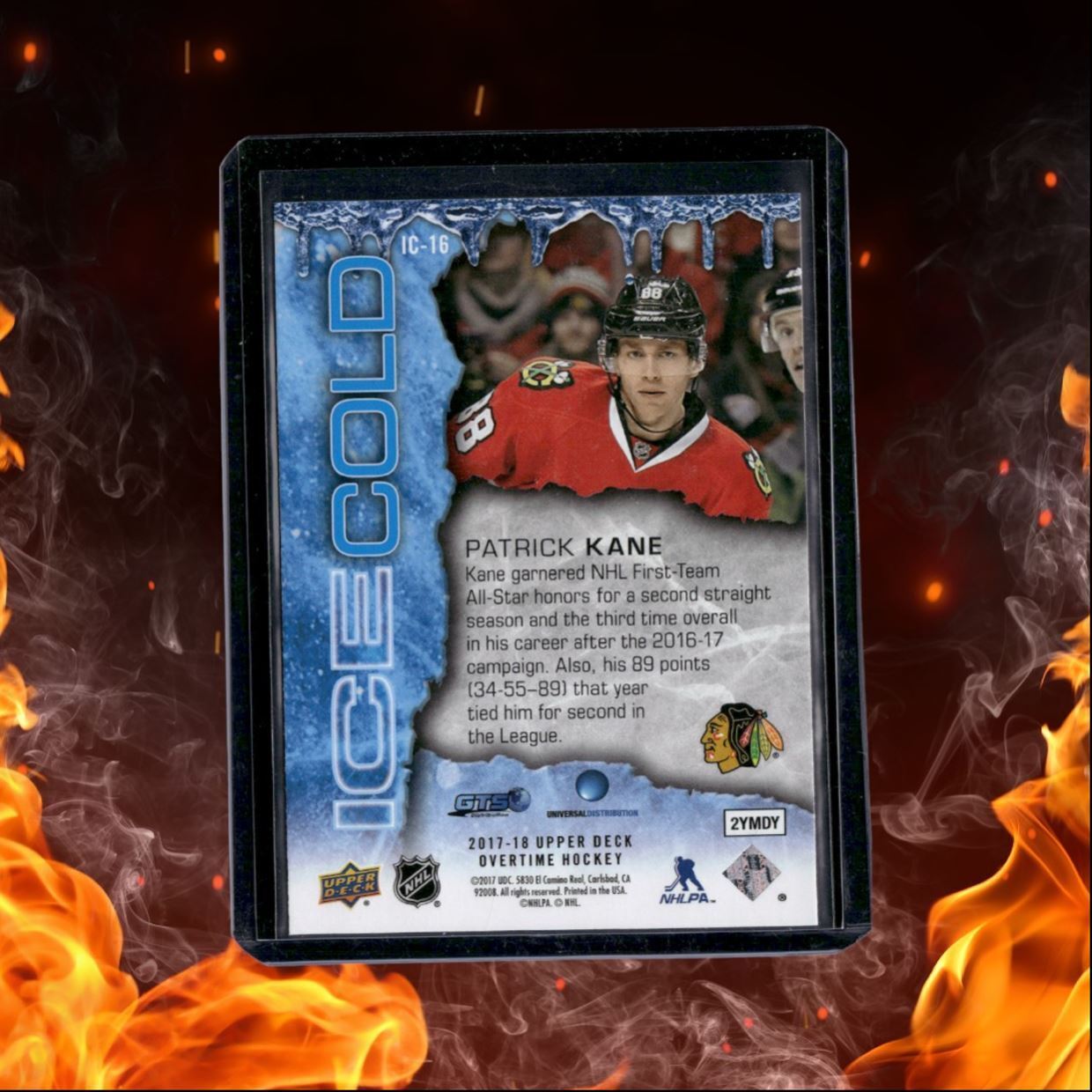 2017-18 Upper Deck Overtime Patrick Kane Ice Cold #IC-16