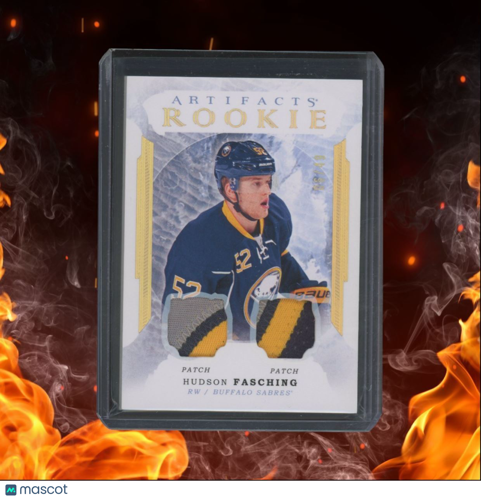 2016-17 Upper Deck Artifacts Hudson Fasching Dual Patch Rookie 06/49 #168