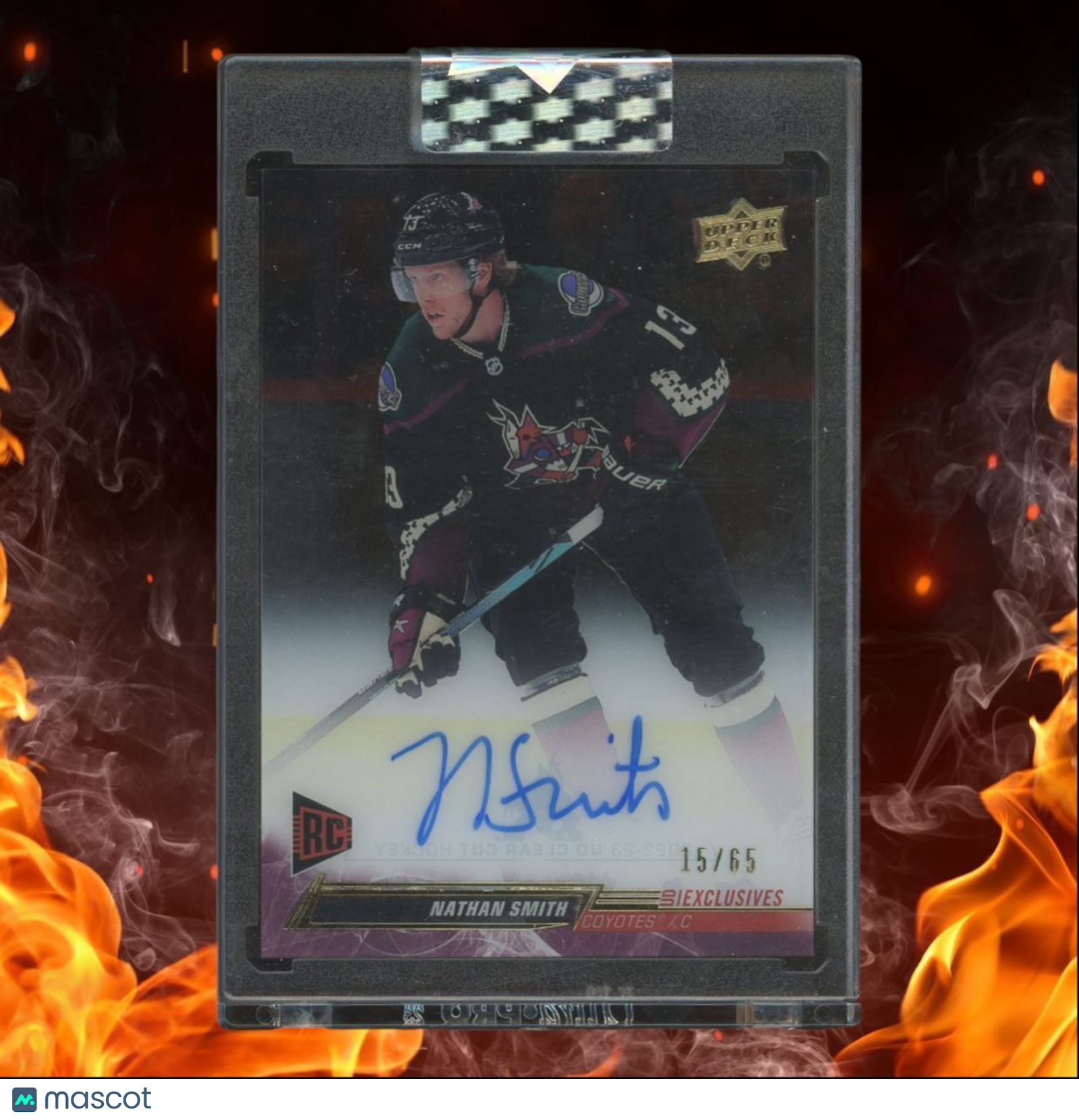 2022-23 Upper Deck Clear Cut Nathan Smith UD Exclusives Rookie Auto 15/65 #CC-NS