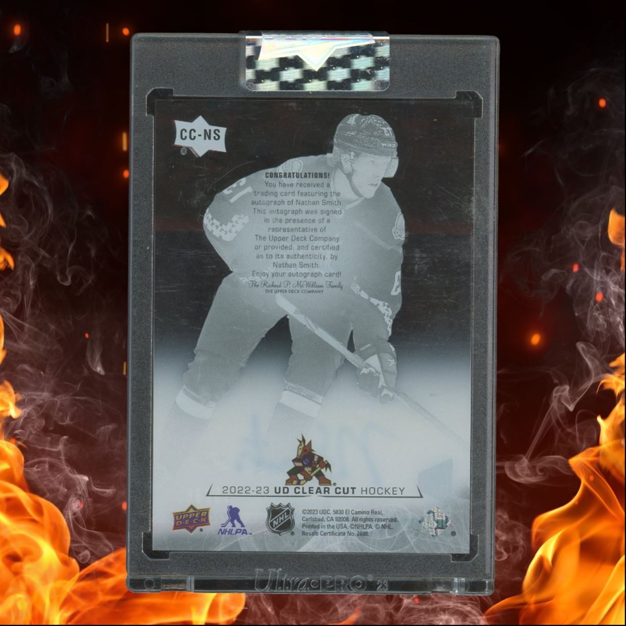 2022-23 Upper Deck Clear Cut Nathan Smith UD Exclusives Rookie Auto 15/65 #CC-NS