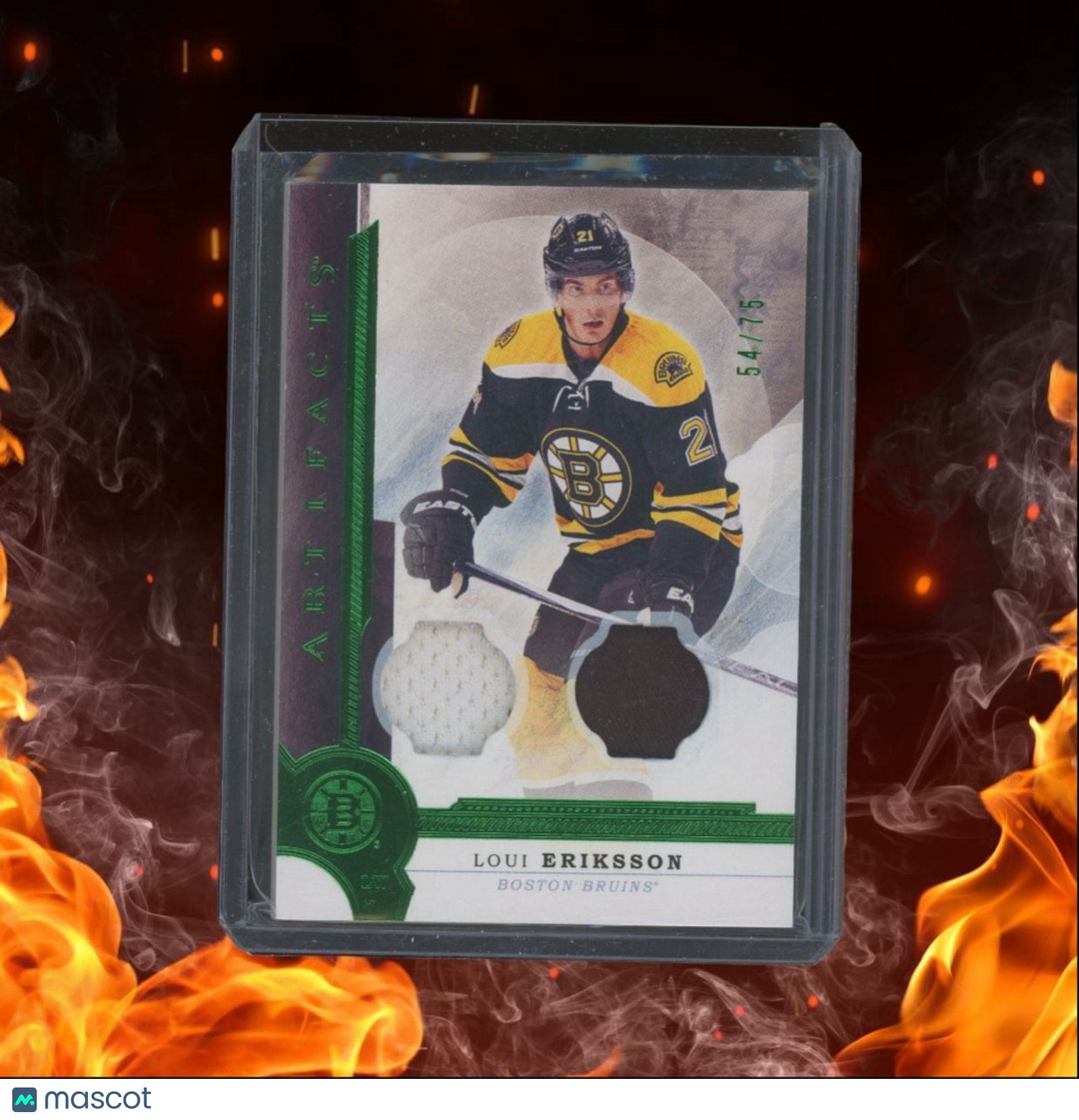 2016-17 Upper Deck Artifacts Loui Eriksson Dual Materials Emerald 54/75 #94
