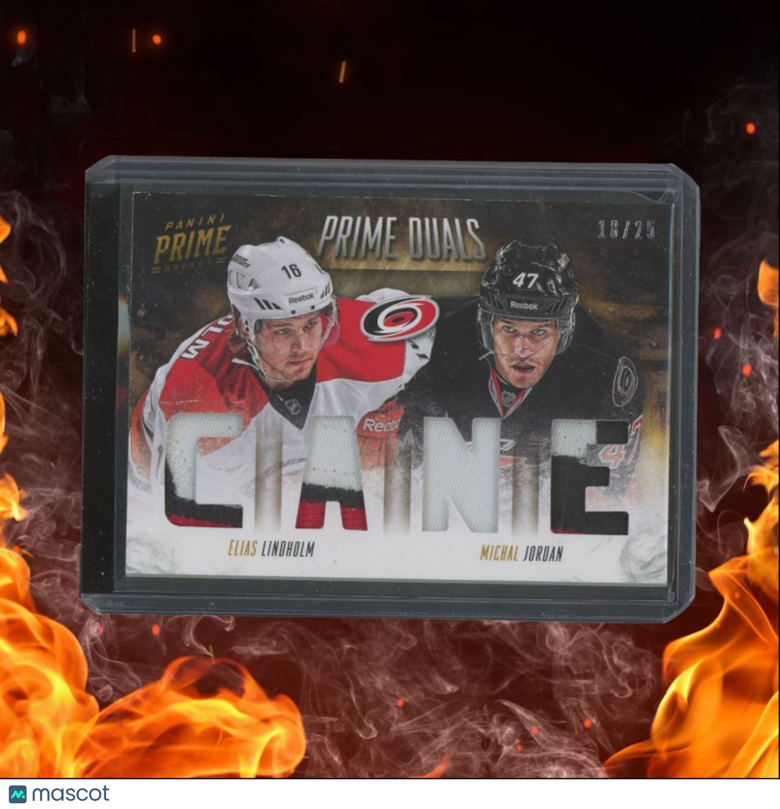2013-14 Panini Prime Elias Lindholm / Michal Jordan Duals Patch 18/25 #D-EM