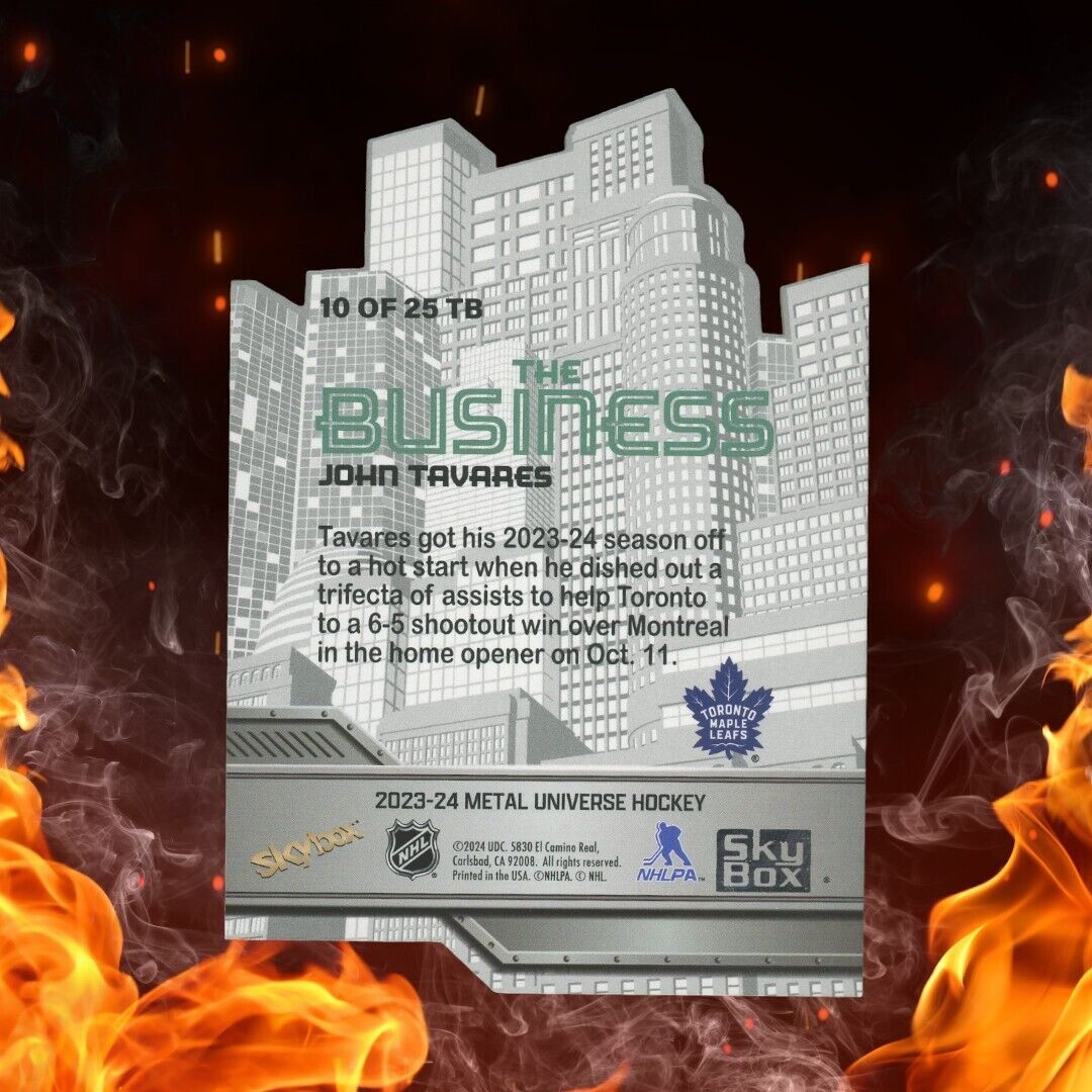 2023-24 Skybox Metal Universe JOHN TAVARES The Business Die-Cut#10TB