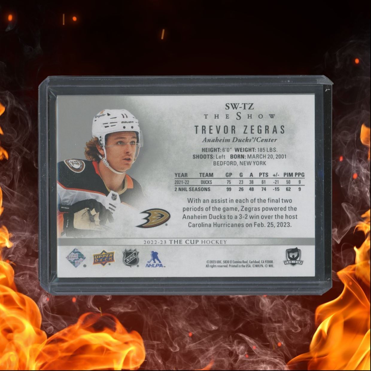 2022-23 Upper Deck The Cup Trevor Zegras The Show 47/99 #SW-TZ