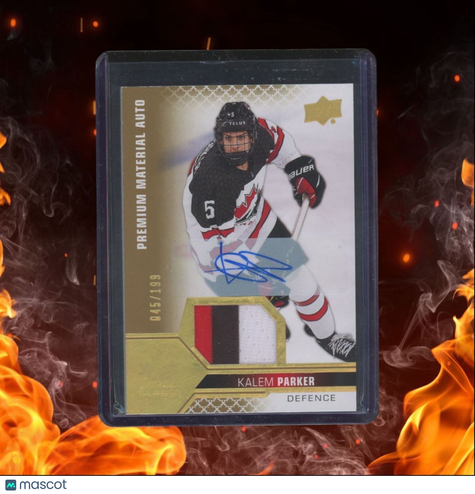 2022-23 Upper Deck Team Canada Juniors Kalem Parker Patch Auto 045/199 #34