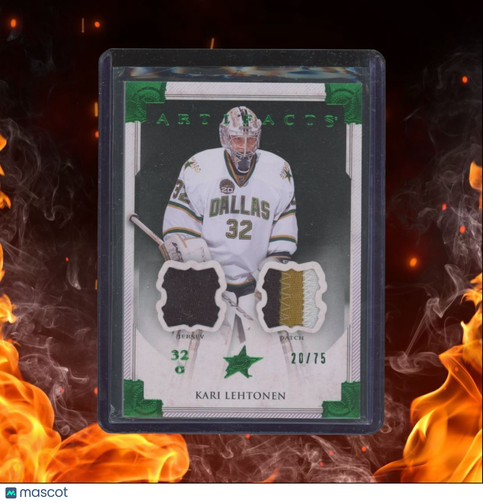 2013-14 Upper Deck Artifacts Kari Lehtonen Jersey Patch Emerald 20/75 #116