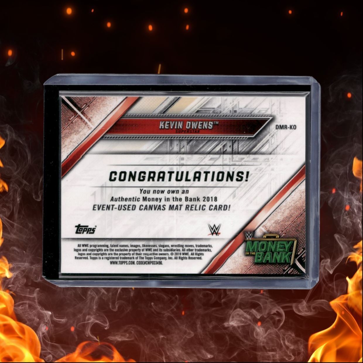 2019 Topps Kevin Owens Event-Used Canvas Mat Relic Money In the Bank 2018