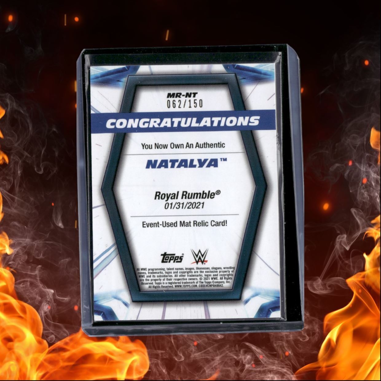 2021 Topps WWE Natalya Event-Used Canvas Mat Relic Royal Rumble 2021 062/150