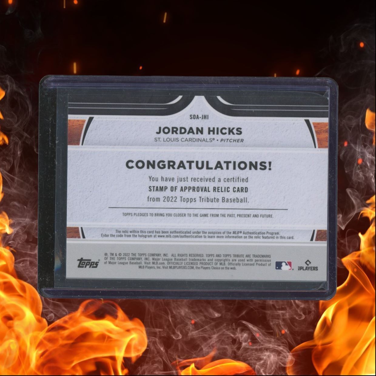 2022 Topps Tribute Jordan Hicks Stamp of Approval Jersey 008/199 #SOA-JHI