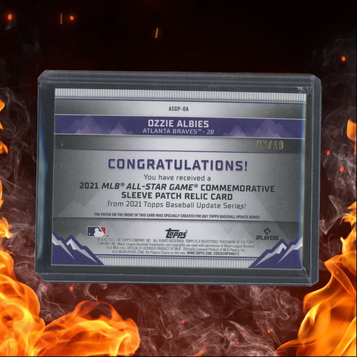 2021 Topps Update Ozzie Albies 2021 MLB All-Star Game Sleeve Patch Relic