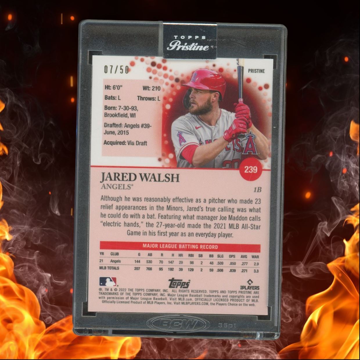2021 Topps Pristine Jared Walsh Gold Pristine Refractor 07/50 #239