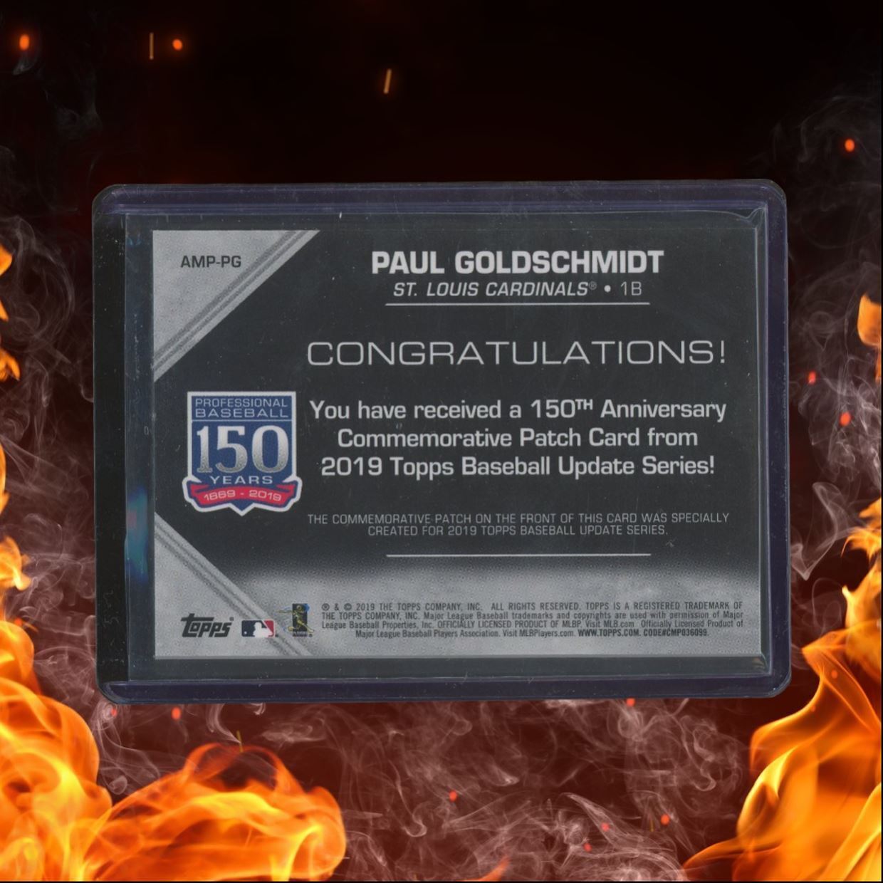 2019 Topps Paul Goldschmidt 150th Anniversary Commemorative Patch #AMM-PG