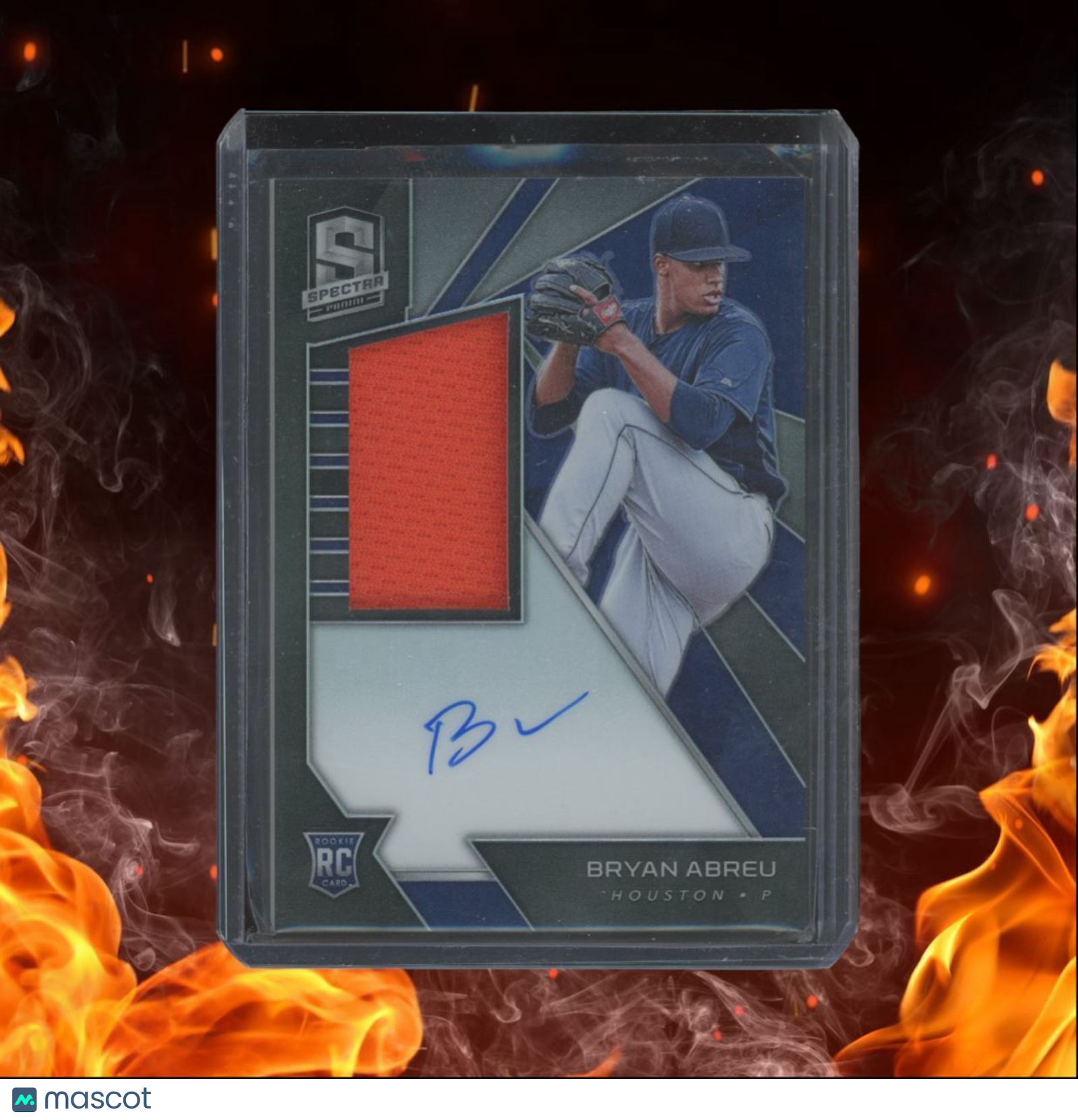 2020 Panini Chronicles Bryan Abreu Spectra Patch Silver Prizm Rookie Auto